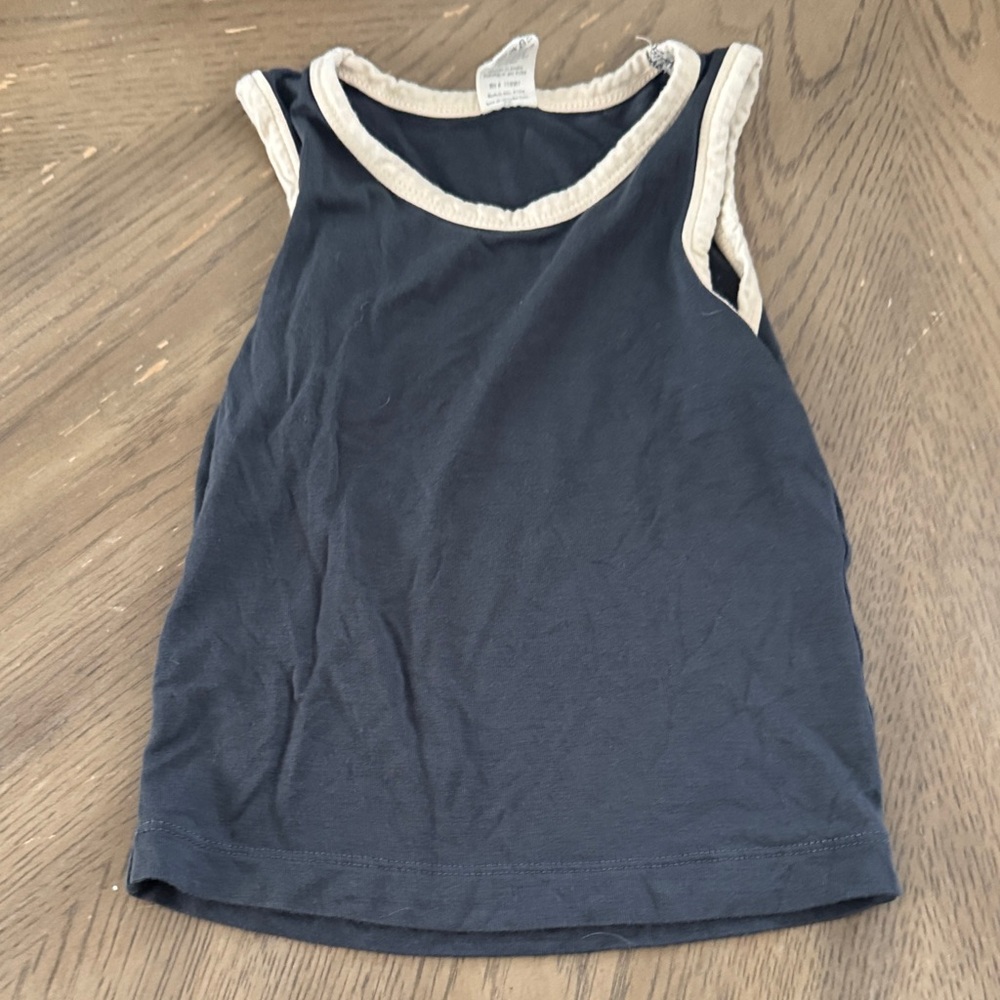 kate quinn Navy Tank Top with Cream Trim